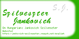 szilveszter jankovich business card